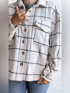 Miou Muse Grid Pattern Women's Shacket